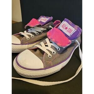 Converse All Star Flip tongue Gray Pink Lace Up Sneakers